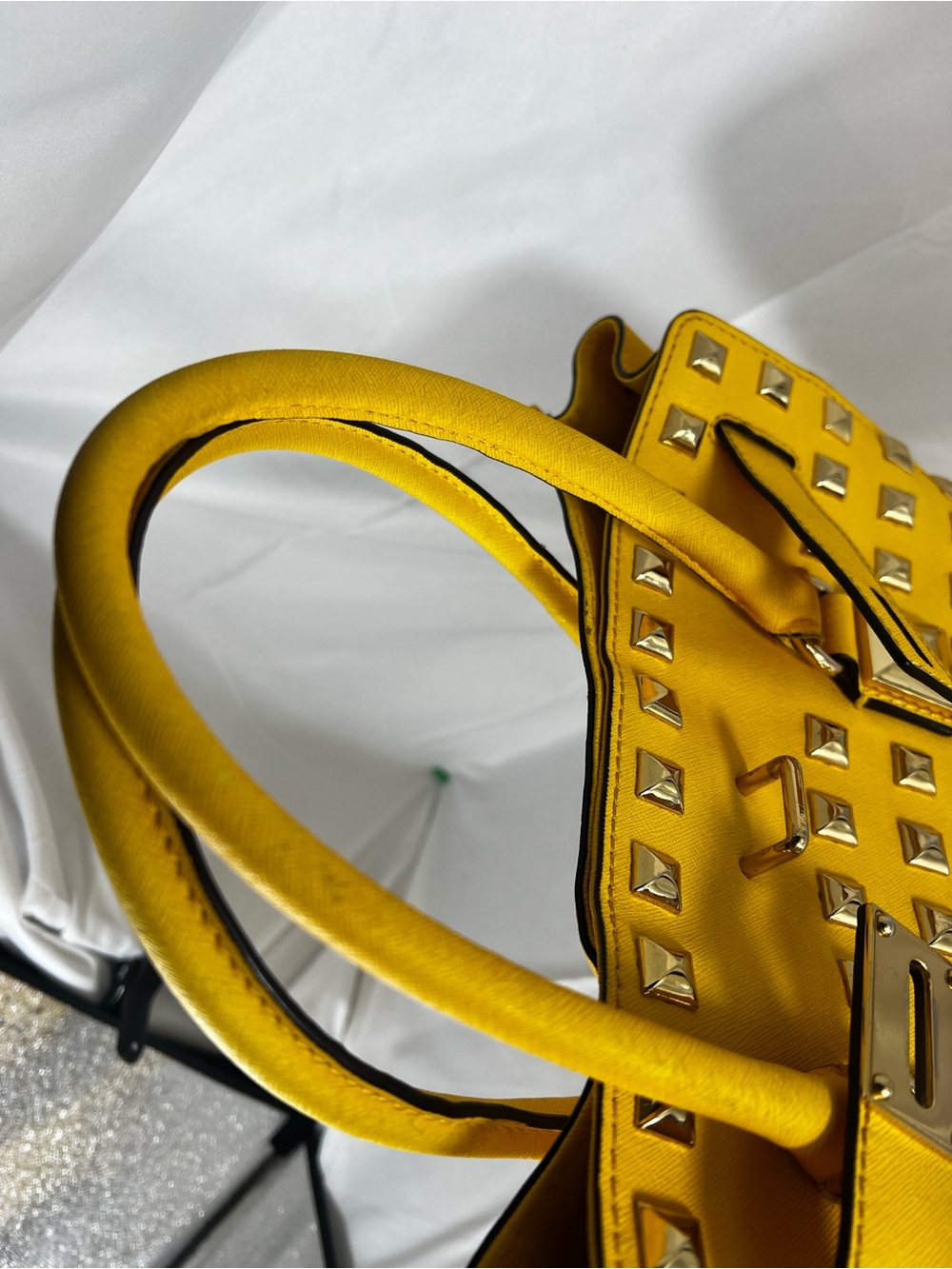 Michael Kors Hamilton Pyramid Studded Citrus Tote Crossbody - Picture 8 of 16